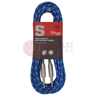 Cable Stagg Mallado Sgc6vt Bl Azul Plug - Plug 6 Metros-1027