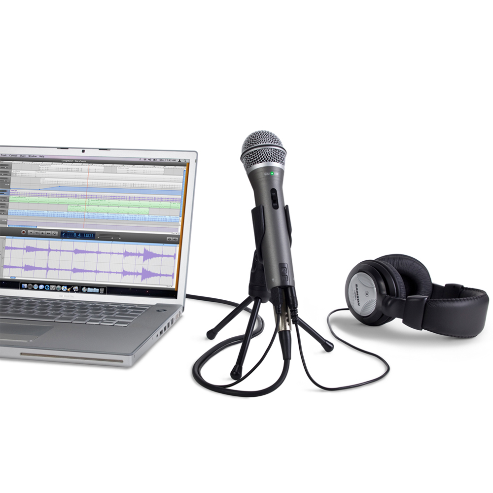 Micrófono Samson Q2U Dinamico USB - XRL + Auriculares-4306