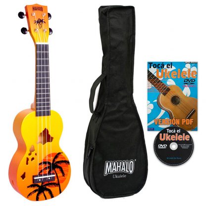 Ukelele Soprano Mahalo MD1HAORB Designer Hawaii Naranja