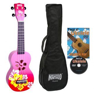 Ukelele Soprano Mahalo MD1HBRDB Designer Hibiscus Rosa